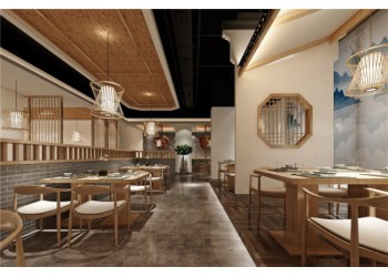 合肥新中式餐飲店裝修，暖色調(diào)燈光設(shè)計，烘托溫馨氛圍